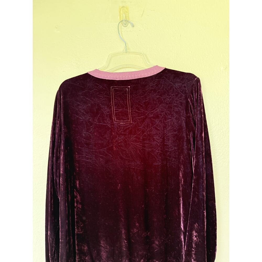 Johnny Was Peter & Greta Biya Large Purple eggplant Velvet Tunic Boho Longline - Picture 8 of 11